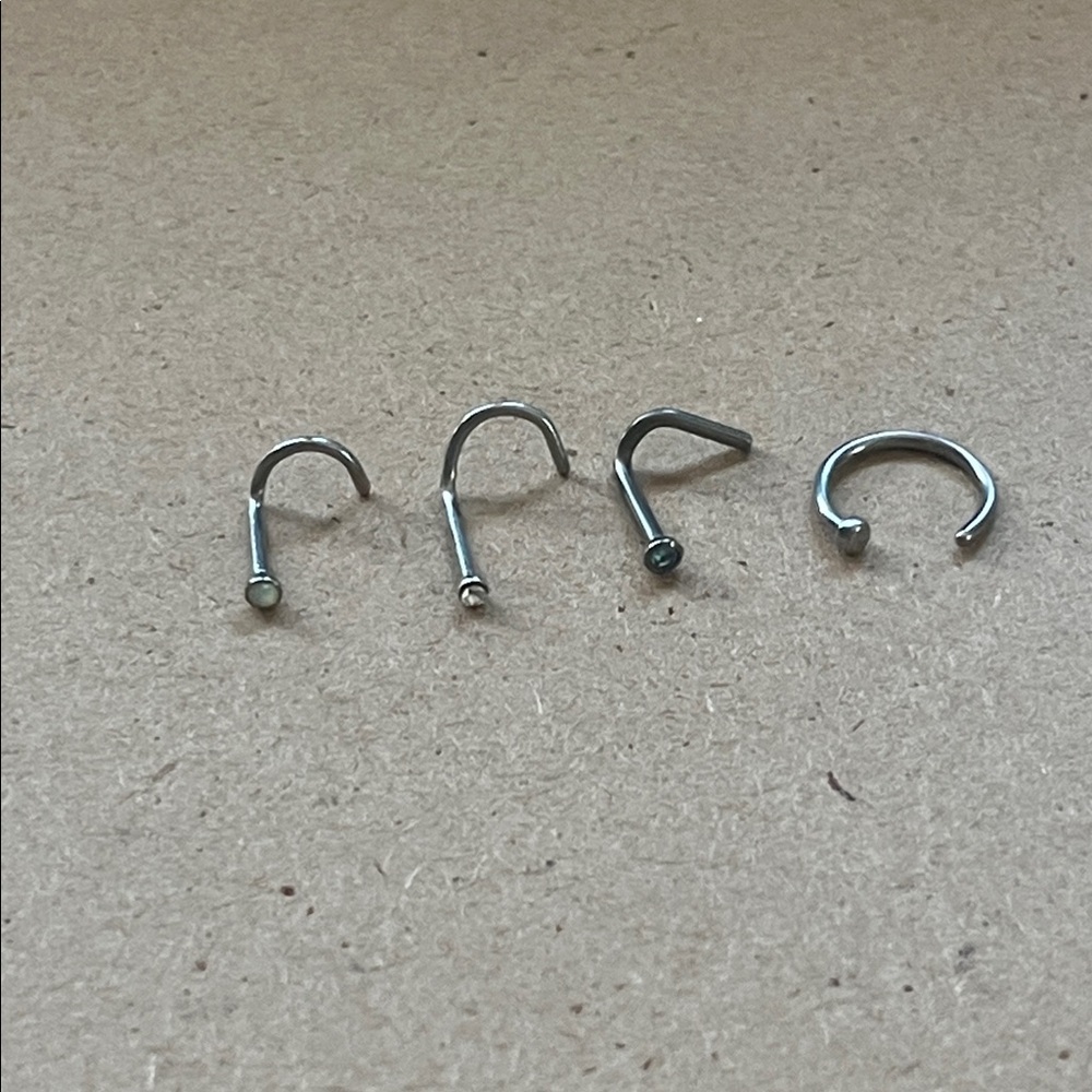 Stainless SteelTitanium Nose Ring Set